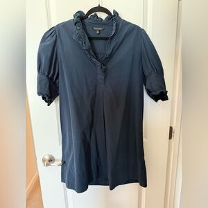 Ba­nana Re­pub­lic Mari Poplin Ruffle Mini Dress